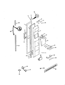 Freezer Door Diagram and Parts List for RC20LA-3AW-BS10A  Magic Chef Refrigerator