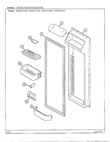 Fresh Food Inner Door Diagram and Parts List for HMG531680  Admiral Refrigerator
