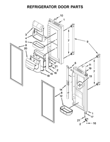 Refrigerator Door Parts Diagram and Parts List for MFI2269DRH00  Maytag Refrigerator