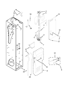 Freezer Liner And Air Flow Parts Diagram and Parts List for JS48NXFXDE00  Jenn-Air Refrigerator