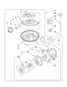 Pump And Motor Parts Diagram and Parts List for MDB8959SAB1  Maytag Dishwasher