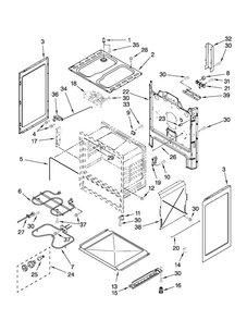 Chassis Parts Diagram and Parts List for AER5523XAW1  Amana Range