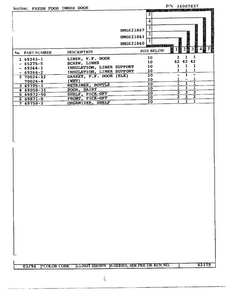 Fresh Food Inner Door Page 2 Diagram and Parts List for HMG621860  Admiral Refrigerator