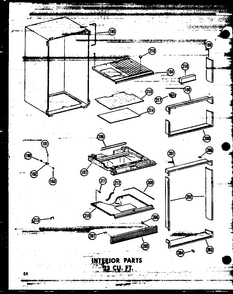Interior Parts 23 Cu. Ft. Diagram and Parts List for T16W-P60303-8W  Amana Refrigerator