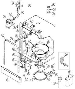 Tub Diagram and Parts List for OEMM1-DU2J-C  Magic Chef Dishwasher