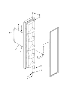 Freezer Door Parts Diagram and Parts List for 5MS224NEWW00  Maytag Refrigerator