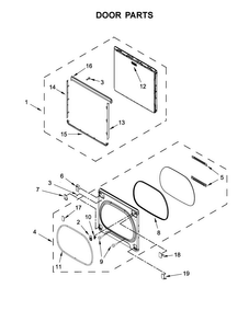 Door Parts Diagram and Parts List for MGDB835DW0  Maytag Dryer