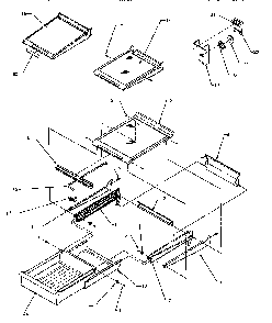 Cabinet Shelving Diagram and Parts List for TR25S5L-P1196401WL  Amana Refrigerator
