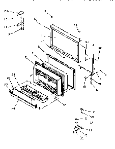Freezer Door Diagram and Parts List for TR21S4E-1196104WE  Amana Refrigerator