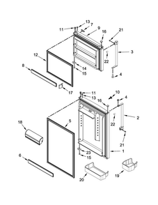Door Parts Diagram and Parts List for MRT519SZDE01  Maytag Refrigerator