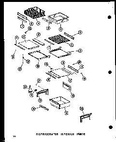 Refrigerator Interior Parts Diagram and Parts List for SRI19B-C-P73320-48WC  Amana Refrigerator