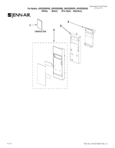 Control Panel Parts Diagram and Parts List for JMV8208WB0  Jenn-Air Microwave