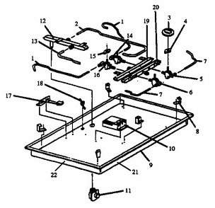 Page 6 Diagram and Parts List for RTG350-P1131481NW  Caloric Cooktop