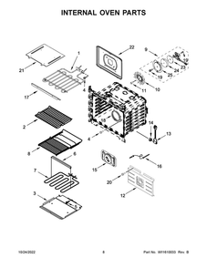 Internal Oven Parts 2 Diagram and Parts List for JMW2427LL00  Maytag Microwave Oven Combo