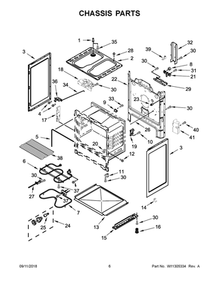 Chassis Parts Diagram and Parts List for ACR4503SFW3  Maytag Range