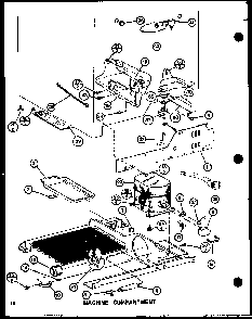 Machine Compartment Diagram and Parts List for SLI22F1-L-P7700009WL  Amana Refrigerator