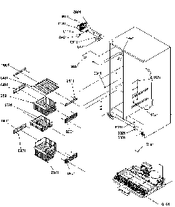 Freezer Shelves And Light Diagram and Parts List for SRDE27S3W-P1190602WW  Amana Refrigerator