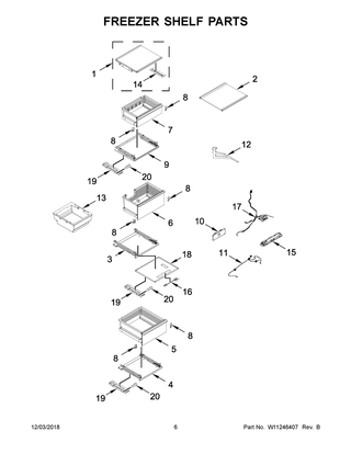 Freezer Shelf Parts Diagram and Parts List for JBZFR18IGX00  Maytag Freezer