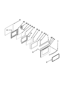 Lower Door Parts Diagram and Parts List for MER6765BAS18  Maytag Range