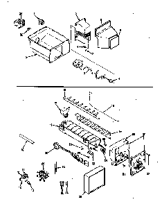Ice Maker & Bin Diagram and Parts List for RC20LA-3AW-BS10C  Magic Chef Refrigerator