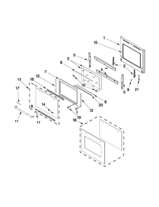 Oven Door Parts Diagram and Parts List for JJW3430WP02  Jenn-Air Wall Oven