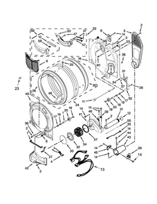 Bulkhead Parts Diagram and Parts List for MGD5500FW0  Maytag Dryer