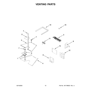 Venting Parts Diagram and Parts List for JPIFC736RM00  Jenn-Air Range