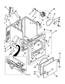 Cabinet Parts Diagram and Parts List for 7MMGDC300YW1  Maytag Dryer