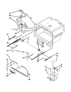 Freezer Liner Parts Diagram and Parts List for MFI2670XEM7  Maytag Refrigerator