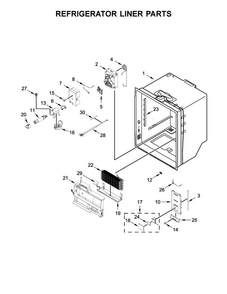 Refrigerator Liner Parts Diagram and Parts List for JFFCC72EFS00  Jenn-Air Refrigerator