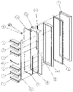 Freezer Door Diagram and Parts List for 36048-P1122102W  Amana Refrigerator