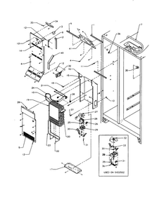 Motor-evaporator Fan Diagram and Parts List for SXD22S2L-P1190404WL  Amana Refrigerator