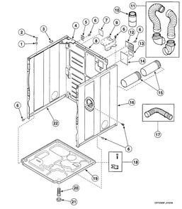 Cabinet Assy Diagram and Parts List for SDEH07WJ  Speed Queen Dryer