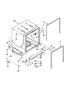 Tub And Frame Parts Diagram and Parts List for MDB7759SAB3  Maytag Dishwasher