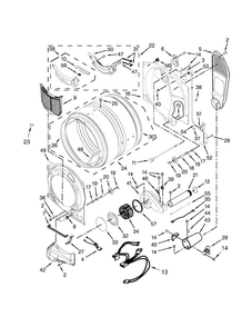 Bulkhead Parts Diagram and Parts List for MGD5500FC0  Maytag Dryer