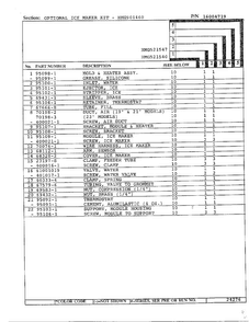 Optional Ice Maker Kit Page 2 Diagram and Parts List for 52154  Admiral Refrigerator