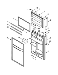 Door Parts Diagram and Parts List for MRT318FZDM00  Maytag Refrigerator