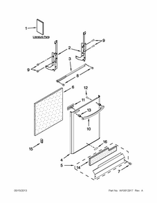 Door And Panel Parts Diagram and Parts List for MDB6769PAB3  Maytag Dishwasher