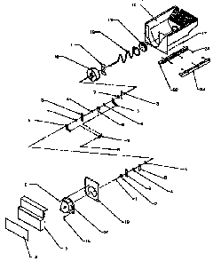 Ice Bucket/auger Diagram and Parts List for SXD25A-P1162436W  Amana Refrigerator