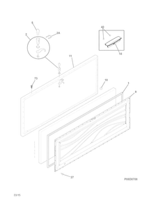 Door Diagram and Parts List for CFC092QWA  Crosley Freezer