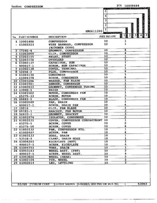 Compressor Page 2 Diagram and Parts List for HMG611390  Admiral Refrigerator