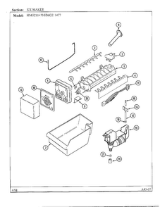 Ice Maker Diagram and Parts List for HMG211470  Admiral Refrigerator