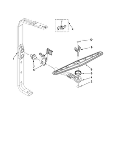 Upper Wash And Rinse Parts Diagram and Parts List for ADB1600AWW1  Amana Dishwasher