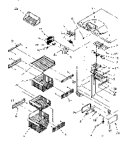 Freezer Shelving & Ref Light Diagram and Parts List for GSDE3201SW-P1190901WW  Amana Refrigerator