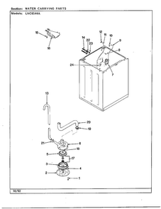 Water Carrying Parts Diagram and Parts List for 6544A  Norge Washer