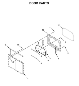 Door Parts Diagram and Parts List for YMED7230HC0  Maytag Dryer