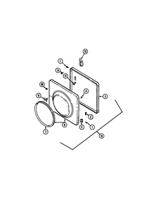 Door Diagram and Parts List for LSE7806ABQ  Maytag Washer Dryer Combo