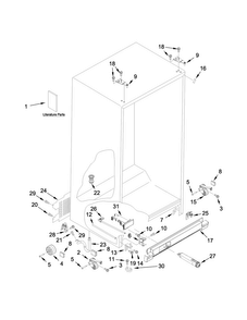 Cabinet Parts Diagram and Parts List for MSF21D4MDE02  Maytag Refrigerator