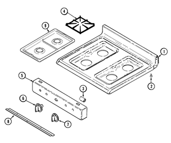 Top Assembly Diagram and Parts List for OEMMAYCONV8  Magic Chef Wall Oven