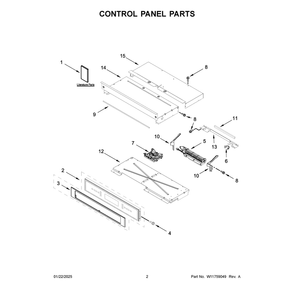 Control Panel Parts Diagram and Parts List for JOESC530RL00  Jenn-Air Wall Oven